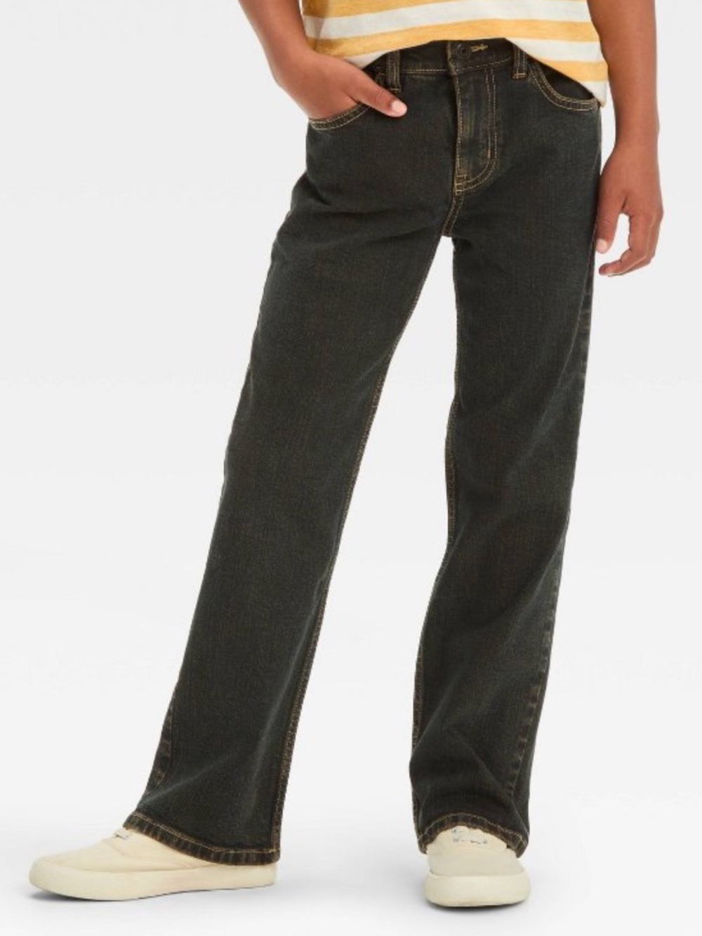 Cat & Jack Boys' Bootcut Five Pocket Pants - Black Wash 5